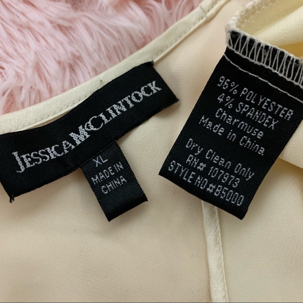 Jessica mcclintock vintage silky beige top - Picture 6 of 6
